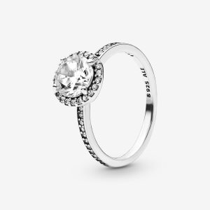 Solitario Pandora Classic Elegance with Cubic Zirconia Plateados | QGPYWN741