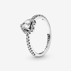 Solitario Pandora Elevated Plateados | XILWFQ368