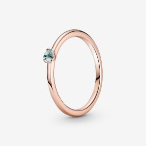 Solitario Pandora Light Blue Rosas Dorados | KGZEUF813