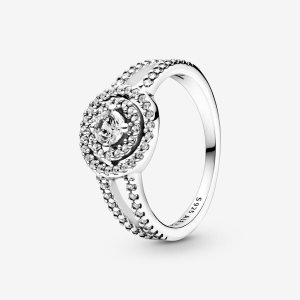 Solitario Pandora Sparkling Double Plateados | VASEGY426