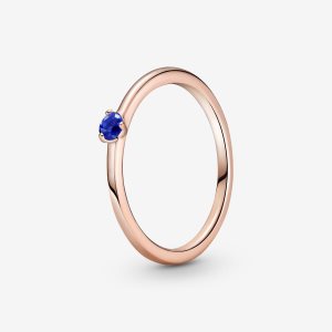 Solitario Pandora Stellar Blue Rosas Dorados | EZCDBQ627