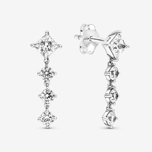 Soltar Pandora Sparkling Round & Square Plateados | LPCHBJ596